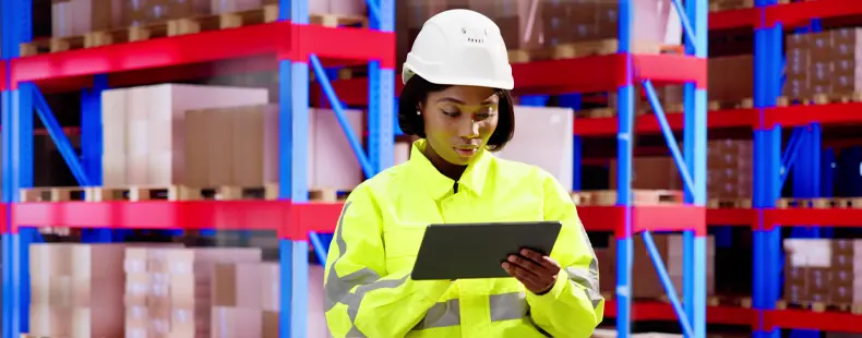 A lady construction worker reading osha certification